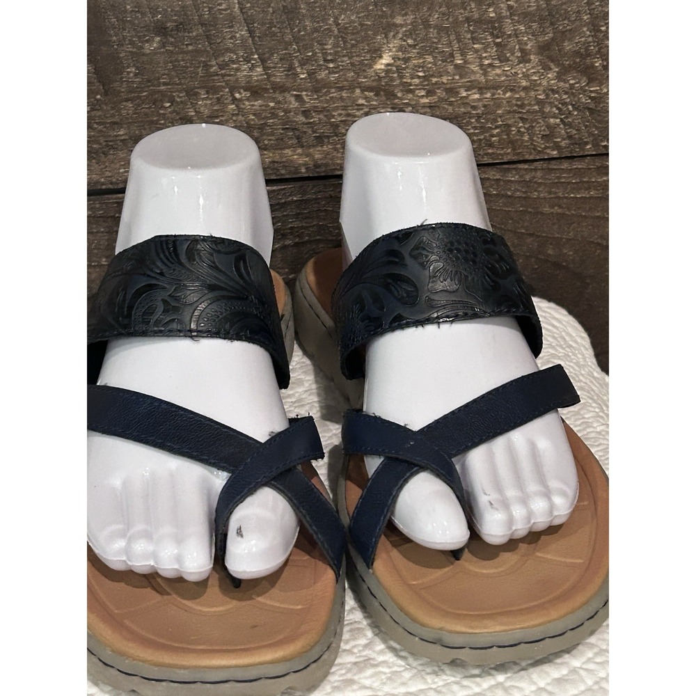 b.o.c‎ By Born Sandal Womens 10 Alisha Black Slip On Strappy Slide Summer Casual